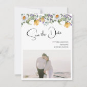 Elegante Lila Wildblume Hochzeit Save The Date (Vorderseite)
