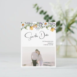 Elegante Lila Wildblume Hochzeit Save The Date