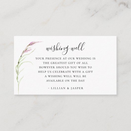 Elegante Lila Wildblume Hochzeit wünschend gut Begleitkarte (Vorderseite)