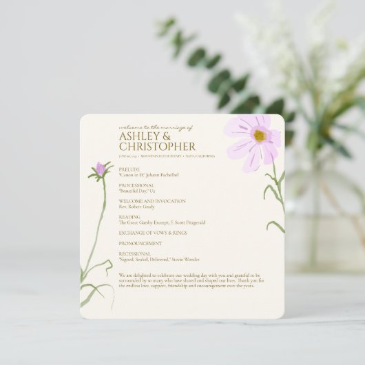 Elegante Lila Wildblume Programm (Stehend Vorderseite)