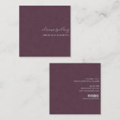 Elegante Lila Wildleder Textur Beruflich Quadratische Visitenkarte (Vorne/Hinten)