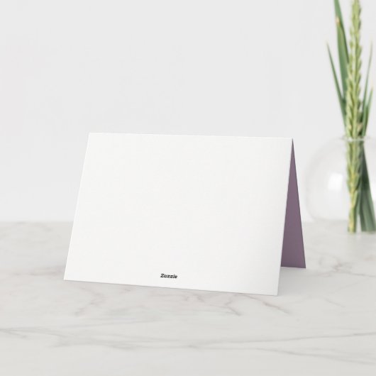 Elegante Lila Winter Floral Wedding Vielen Dank Dankeskarte (Rückseite)