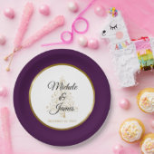 Elegante Lila Winterferien Pappteller (Party)