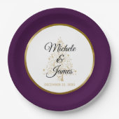 Elegante Lila Winterferien Pappteller (Vorderseite)