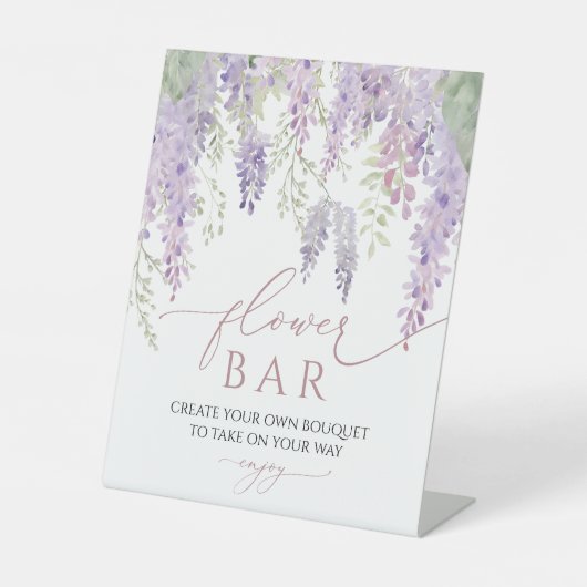 Elegante Lila Wisteria Blume Bar Sockelschild (Vorderseite)
