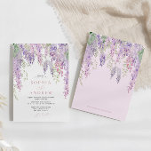 Elegante Lila Wisteria Blume Hochzeit Einladung