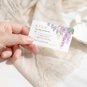 Elegante Lila Wisteria Blume Hochzeit RSVP Card Begleitkarte