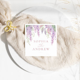 Elegante Lila Wisteria Blume Hochzeiten Napkins Serviette