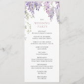 Elegante Lila Wisteria Blume Hochzeitsprogramme Programm (Rückseite)