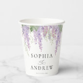 Elegante Lila Wisteria Blume Papier Cups Pappbecher (Rückseite)
