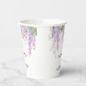 Elegante Lila Wisteria Blume Papier Cups Pappbecher (Links)