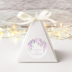 Elegante Lila Wisteria Blume Runder Aufkleber