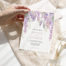 Elegante Lila Wisteria Blume Save the Date