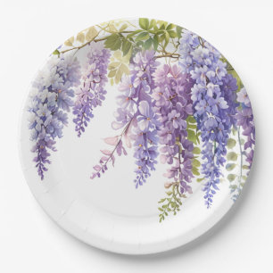 Elegante lila Wisteria lila Pappteller