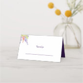 Elegante Lila Wisteria Reserviert Sitzplätze Platzkarte (Vorderseite)
