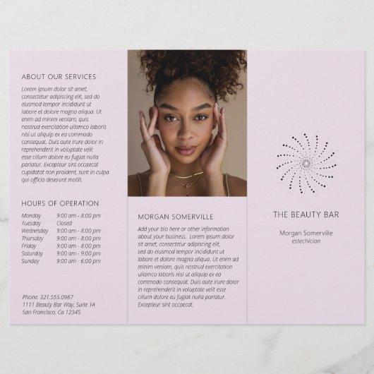 Elegante Lilac Abstrakte Blume Moderne Broschüre (Vorderseite)