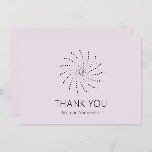 Elegante Lilac Abstrakte Blume Moderne Dankeskarte (Vorne/Hinten)