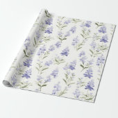Elegante Lilac Blume Blau und Weiß Geschenkpapier (Ungerollt)