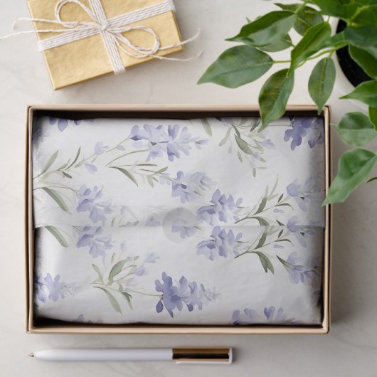Elegante Lilac Blume Blau-Weiß-Blumendekoupage Seidenpapier (Geschenk)