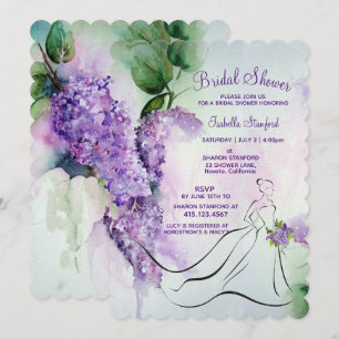 Elegante Lilac Blume Bridal Dusche Einladung