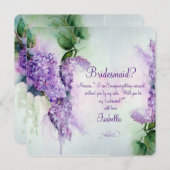 Elegante Lilac Blume Bridesmaid Request Card Einladung (Vorne/Hinten)