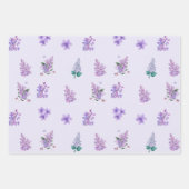 Elegante Lilac Blume Lila Geschenkpapier Set (Vorderseite)