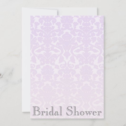 Elegante Lilac Damask Dusche Einladung (Vorderseite)