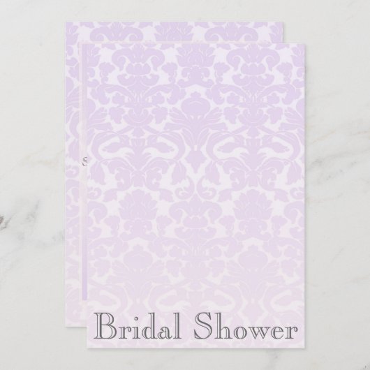 Elegante Lilac Damask Dusche Einladung (Vorne/Hinten)