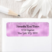 Elegante Lilac Glitzer & Foil-Rücksendeadresse (Insitu)