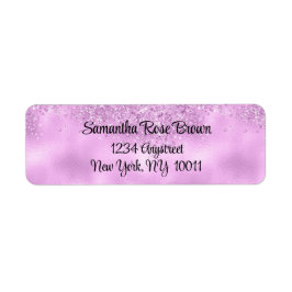 Elegante Lilac Glitzer & Foil-Rücksendeadresse