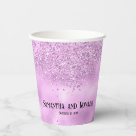 Elegante Lilac Glitzer & Foil Wedding Paper Cups Pappbecher