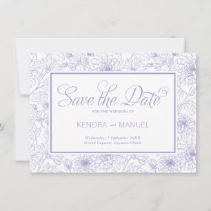 Elegante Lilac Lila Blumentoilette Hochzeit Save The Date