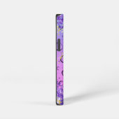 Elegante Lilac Lila Marble Fantasy Water Droplets iPhone Hülle (Rechte Seite)
