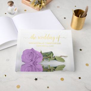 Elegante Lilac Lila Rose Medium Wedding Foil Gästebuch