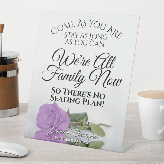 Elegante Lilac Lila Rose Open Seating Wedding Sockelschild (In Situ)