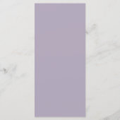 Elegante lilac Minimalistisch Wedding Menükarte (Rückseite)