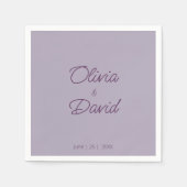 Elegante lilac Minimalistisch Wedding Serviette (Vorderseite)