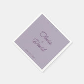 Elegante lilac Minimalistisch Wedding Serviette (Ecke)
