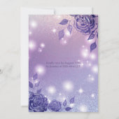 Elegante Lilac Rose Modernes Glitzer Kleid Einladung (Rückseite)
