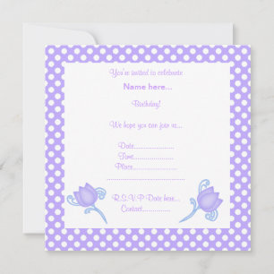 ELEGANTE LILAC SPOT TULIP-PARTY EINLADUNG