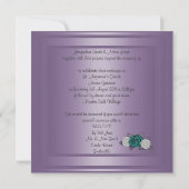 ELEGANTE LILAC TRIPLE ROSE WEDING INVITATION EINLADUNG (Rückseite)