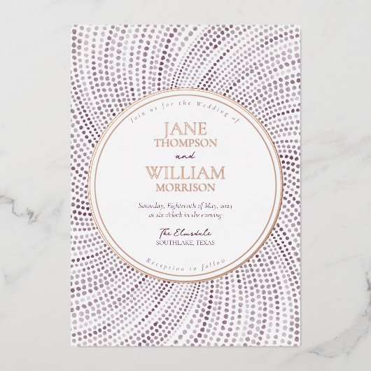 Elegante Lilac Watercolor Hochzeitsreise Folieneinladung (Vorderseite)