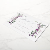 Elegante Lilac-Wildblumen, die das Datum speichern Folieneinladung (Gedreht)