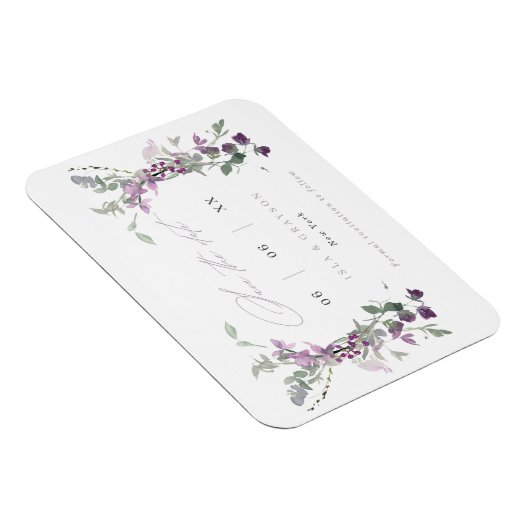 Elegante Lilac-Wildblumen, die das Datum speichern Magnet (Rechte Seite)