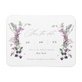 Elegante Lilac-Wildblumen, die das Datum speichern Magnet (Horizontal)