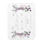 Elegante Lilac-Wildblumen, die das Datum speichern Magnet (Vertikal)