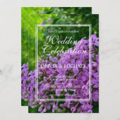 Elegante Lilaks lila Lavendelblütenhochzeit Einladung (Vorne/Hinten)