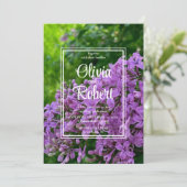 Elegante Lilaks lila Lavendelhochzeit Einladung (Stehend Vorderseite)