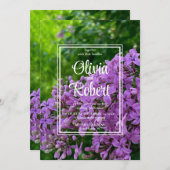 Elegante Lilaks lila Lavendelhochzeit Einladung (Vorne/Hinten)
