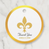 Elegante Lilie auf Black Danke Hochzeit Geschenkanhänger (Rückseite)